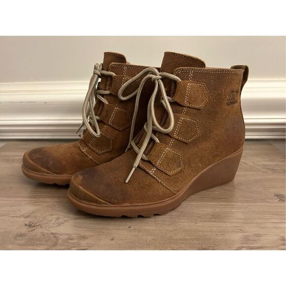 Sorel Toronto Wedge Lace-up Boot suede size 7 Elk - Picture 1 of 9